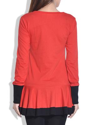 coral ruffled cotton jersey shrug - 9652883 - Standard Image - 3