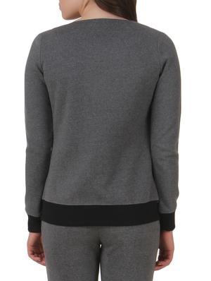 grey cotton knit full sleeved jacket - 9652896 - Standard Image - 3