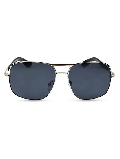 silver metallic sunglasses with black polycarbonate lens - 9653761 - Standard Image - 1