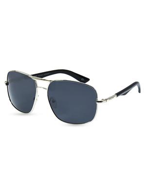 silver metallic sunglasses with black polycarbonate lens - 9653761 - Standard Image - 2