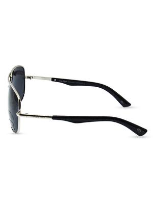 silver metallic sunglasses with black polycarbonate lens - 9653761 - Standard Image - 3