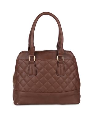 brown leatherette quilted handbag - 9653813 - Standard Image - 2