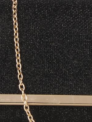 solid black leatherette textured clutch - 9653851 - Standard Image - 4