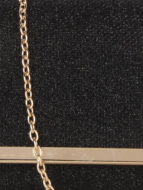 solid black leatherette textured clutch - 9653851 - Zoom Image - 4