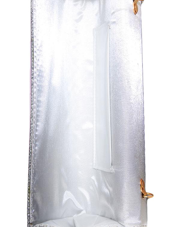 silver leatherette textured clutch - 9653853 - Zoom Image - 3