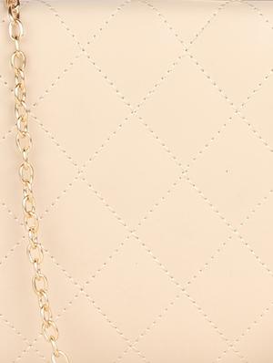 beige leatherette textured box clutch - 9653871 - Standard Image - 4