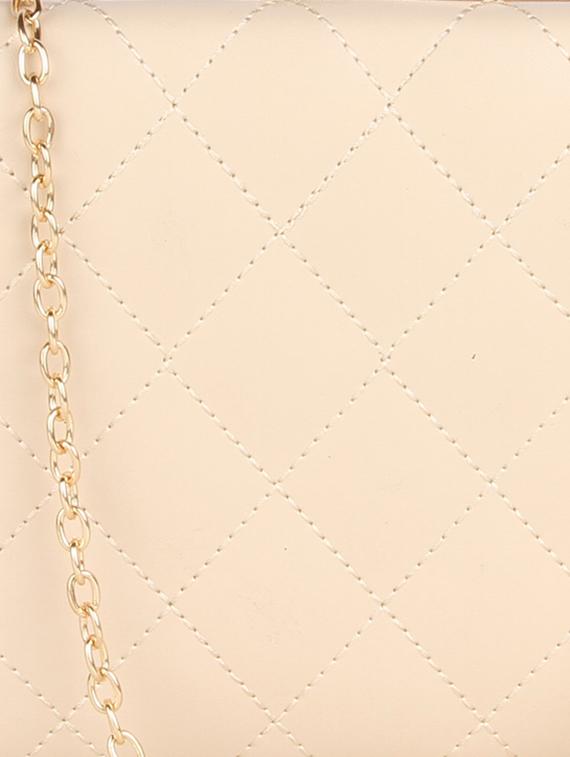 beige leatherette textured box clutch - 9653871 - Zoom Image - 4