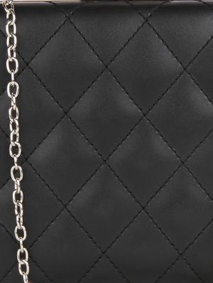 black leatherette textured box clutch - 9653872 - Standard Image - 4