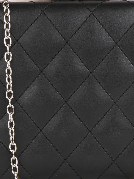 black leatherette textured box clutch - 9653872 - Zoom Image - 4