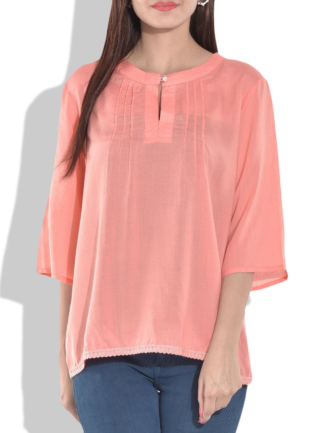 Solid peach rayon top - 9654574 - Zoom Image - 1