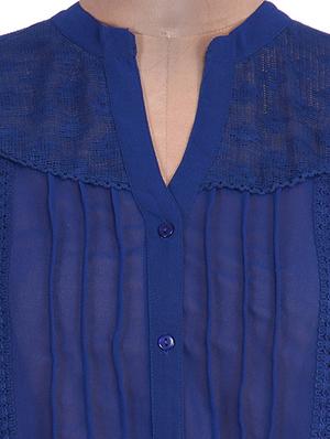 lace insert pin tuck shirt - 9654796 - Standard Image - 4