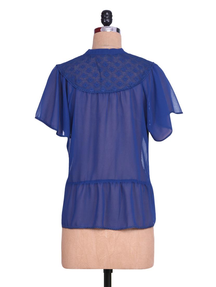 lace insert pin tuck shirt - 9654796 - Zoom Image - 3