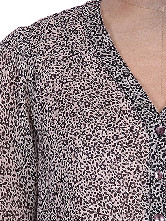 v-neck floral button up top - 9654799 - Zoom Image - 4