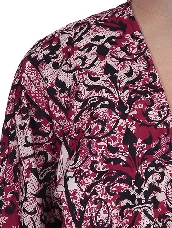 fringe hem contrast piping shrug - 9654808 - Zoom Image - 4