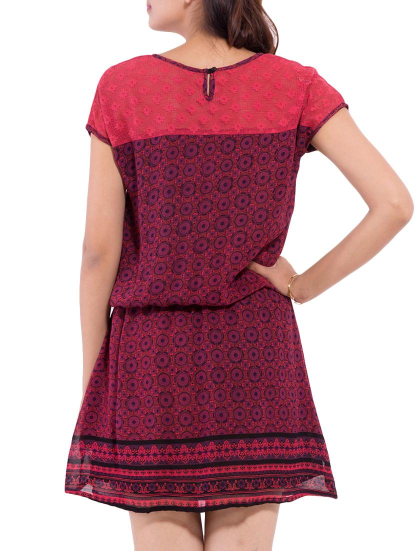 mesh panel blouson dress - 9654812 - Zoom Image - 3