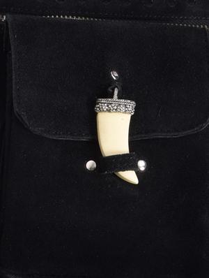 solid black suede leather slingbag - 9655735 - Standard Image - 4