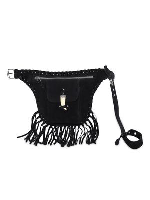 solid black suede leather slingbag - 9655735 - Standard Image - 7