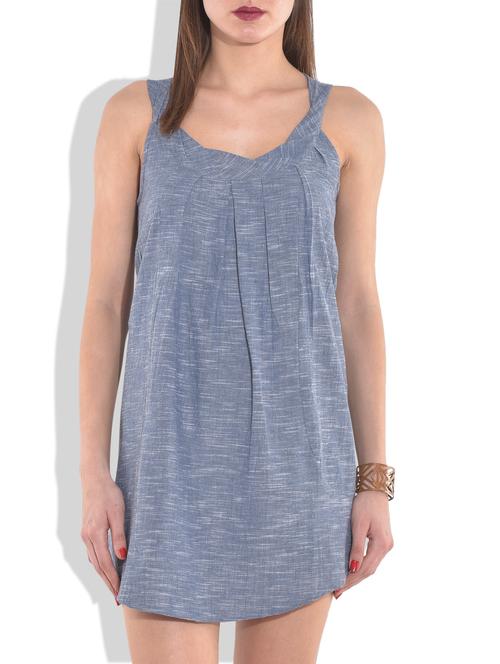 blue printed sleeveless cotton tunic - 9656413 - Standard Image - 1