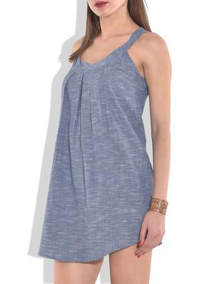 blue printed sleeveless cotton tunic - 9656413 - Standard Image - 2
