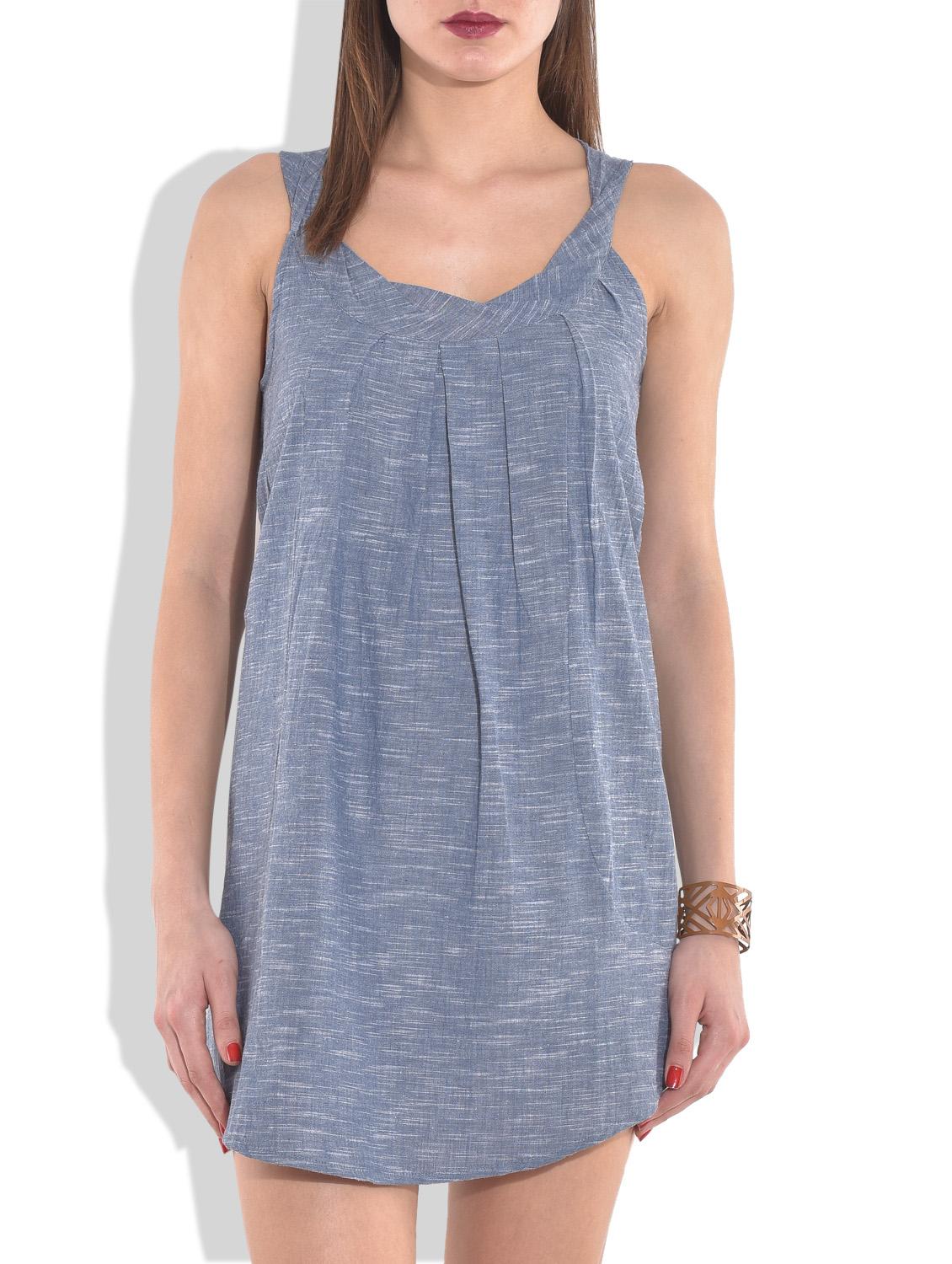blue printed sleeveless cotton tunic - 9656413 - Zoom Image - 1
