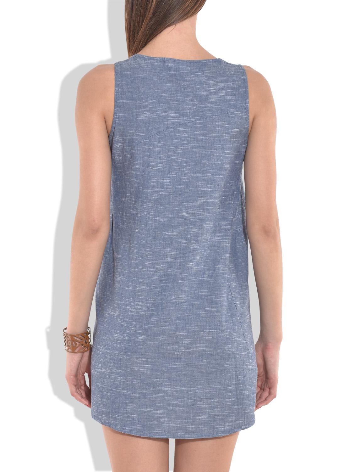 blue printed sleeveless cotton tunic - 9656413 - Zoom Image - 3