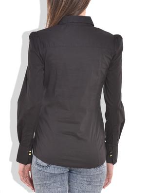 black buttoned full sleeved cotton lycra tunic - 9656418 - Standard Image - 3