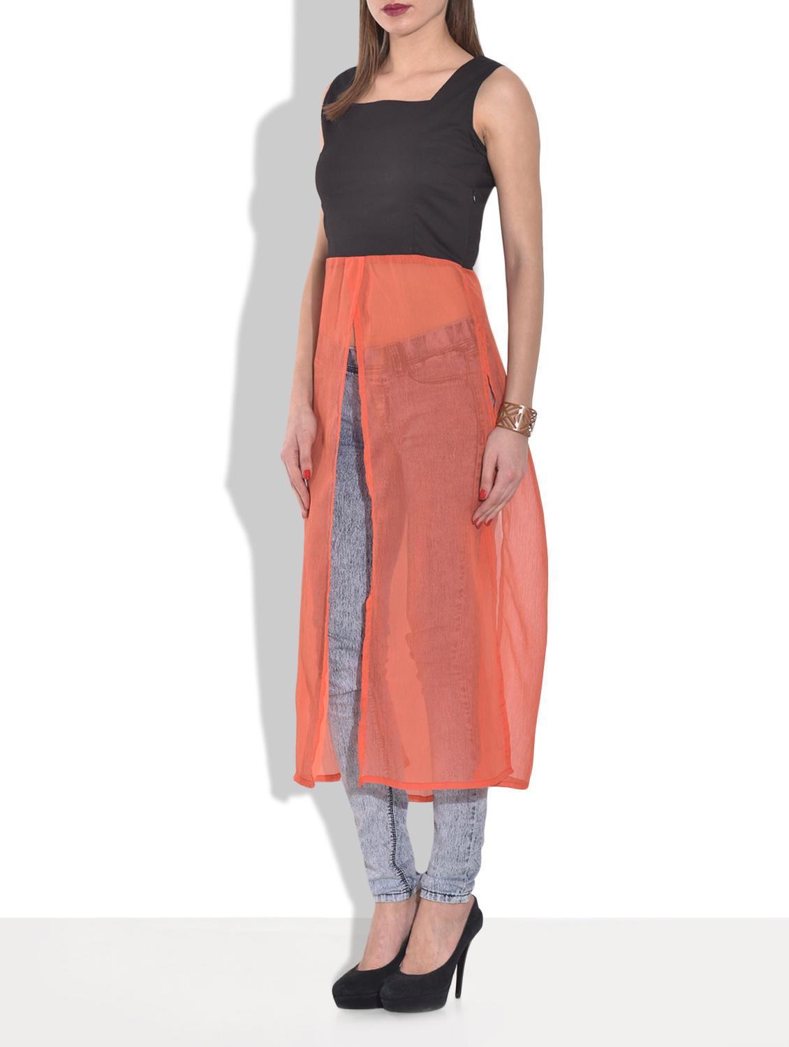 black and orange maxi top - 9656420 - Zoom Image - 2