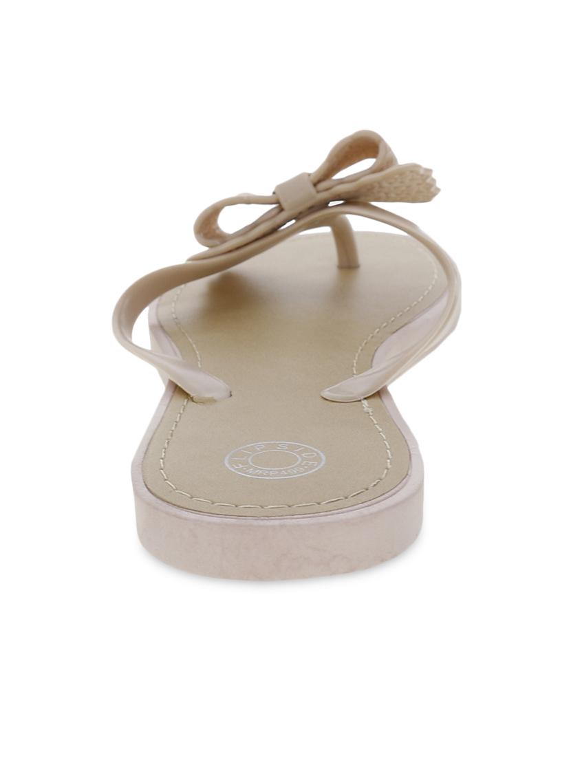 beige leatherette flip flops - 9656840 - Zoom Image - 4