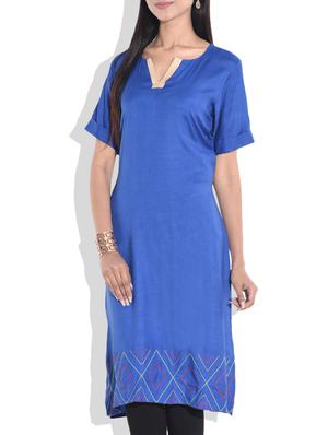 blue rayon kurti - 9657148 - Standard Image - 2