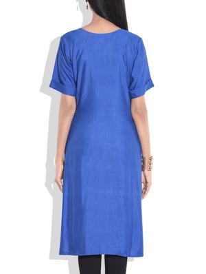 blue rayon kurti - 9657148 - Standard Image - 3