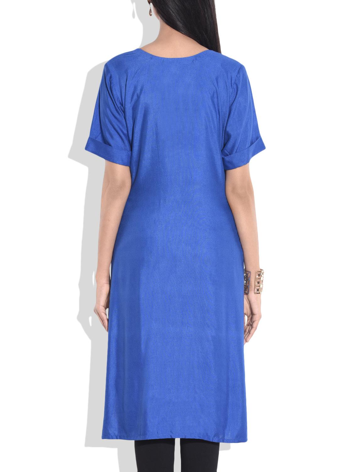 blue rayon kurti - 9657148 - Zoom Image - 3