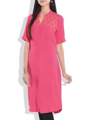 pink rayon kurti - 9657155 - Standard Image - 2