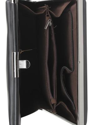 black leatherette clutch handbag - 9657887 - Standard Image - 3