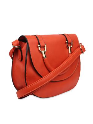 orange leatherette sling bag - 9657894 - Standard Image - 5