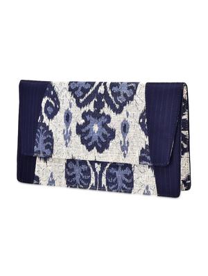 navy blue and off white floral silk and cotton sling - 9659385 - Standard Image - 5