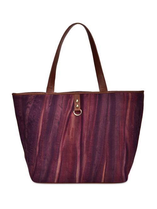 burgundy and purple abstract leatherette tote - 9659403 - Very Small Image - 1