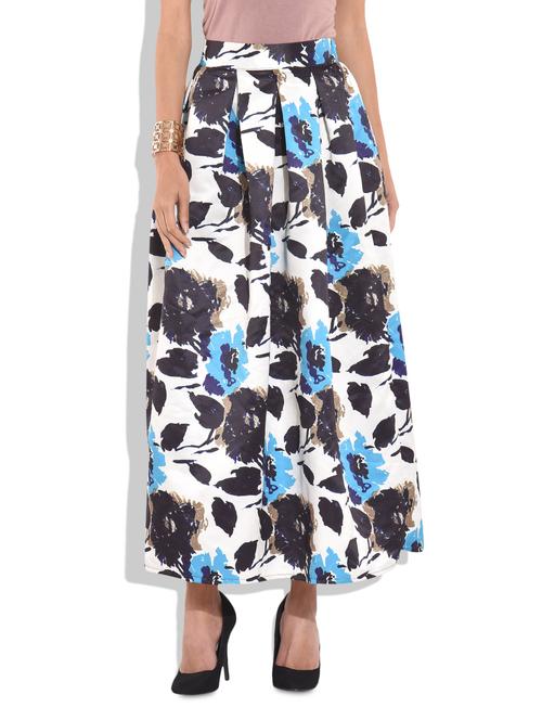 monochrome floral maxi skirt - 9659721 - Very Small Image - 1