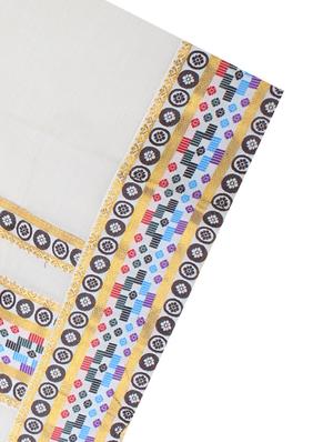 white cotton kasavu saree with blouse - 9661259 - Standard Image - 3