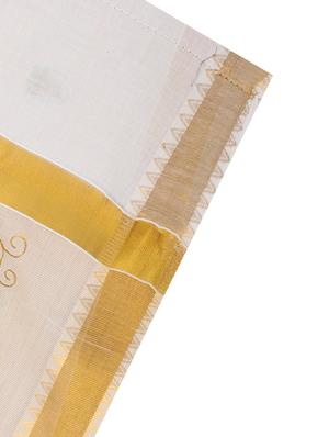cream color cotton kasavu saree with blouse - 9661295 - Standard Image - 3