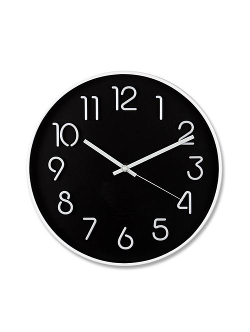 Black Plastic Analogue Wall Clock - 9662573 - Standard Image - 1