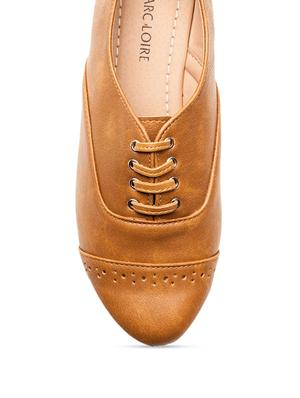 brown faux leather oxford shoes - 9668152 - Standard Image - 4