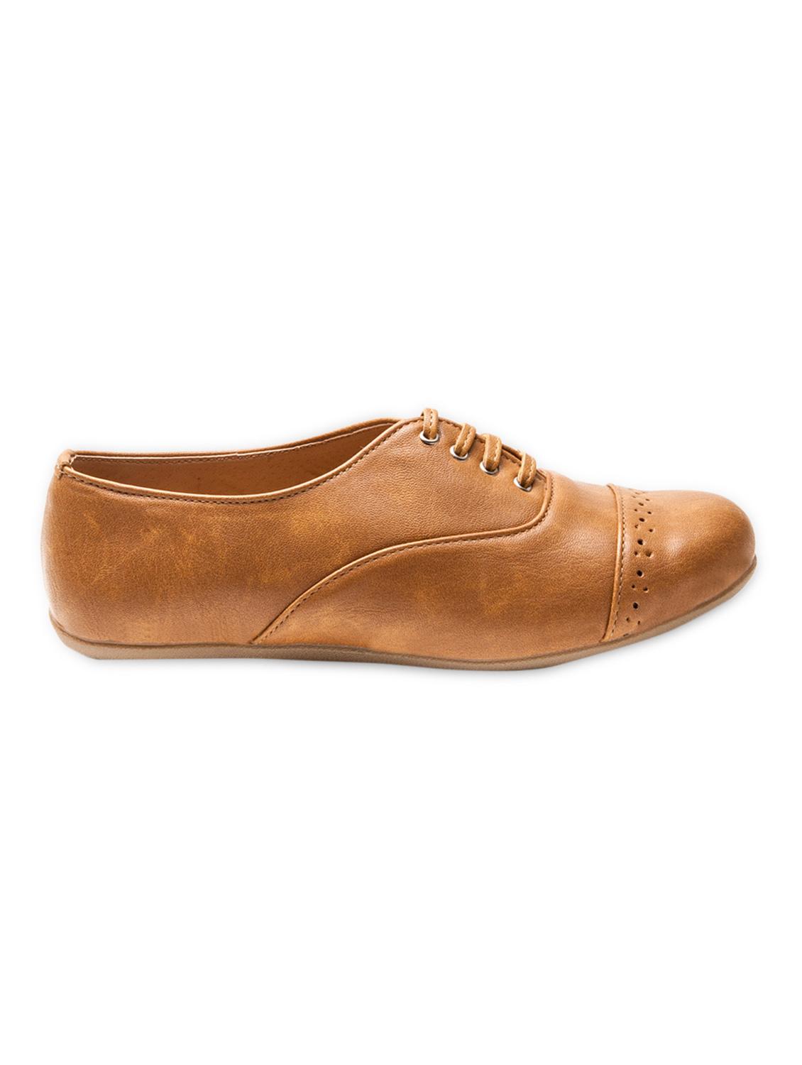 brown faux leather oxford shoes - 9668152 - Zoom Image - 2