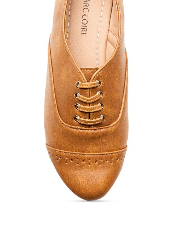 brown faux leather oxford shoes - 9668152 - Zoom Image - 4
