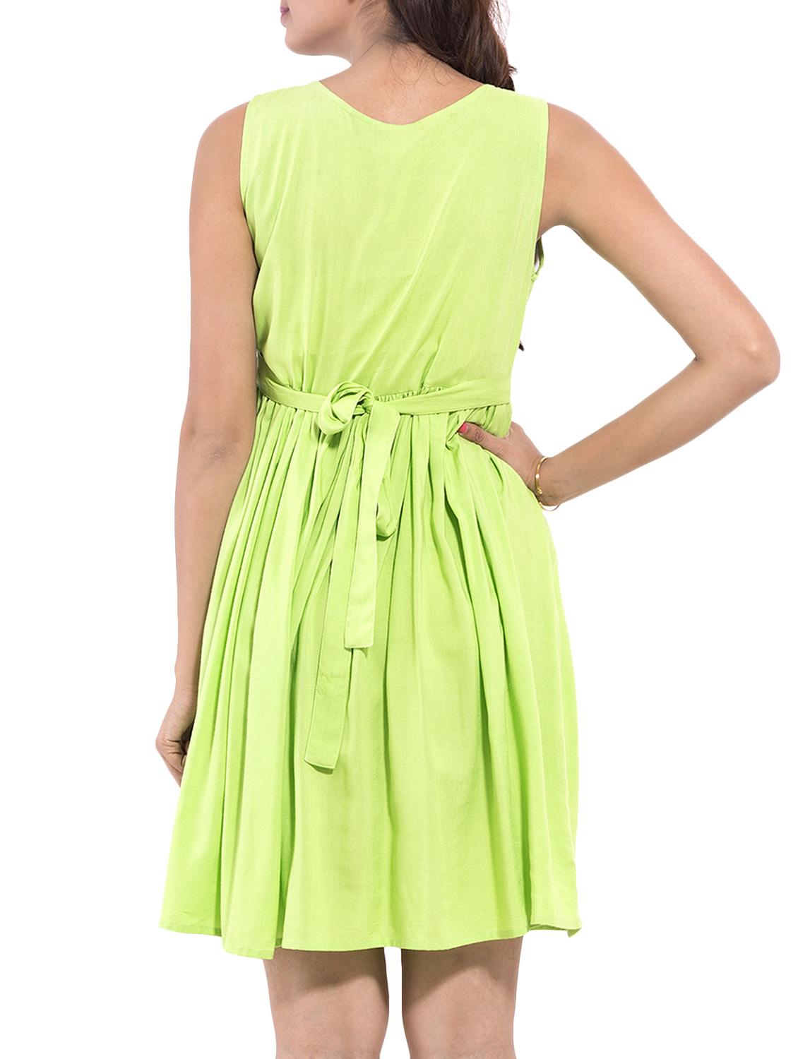 tie knot back gathered detail flared dress - 9668589 - Zoom Image - 3