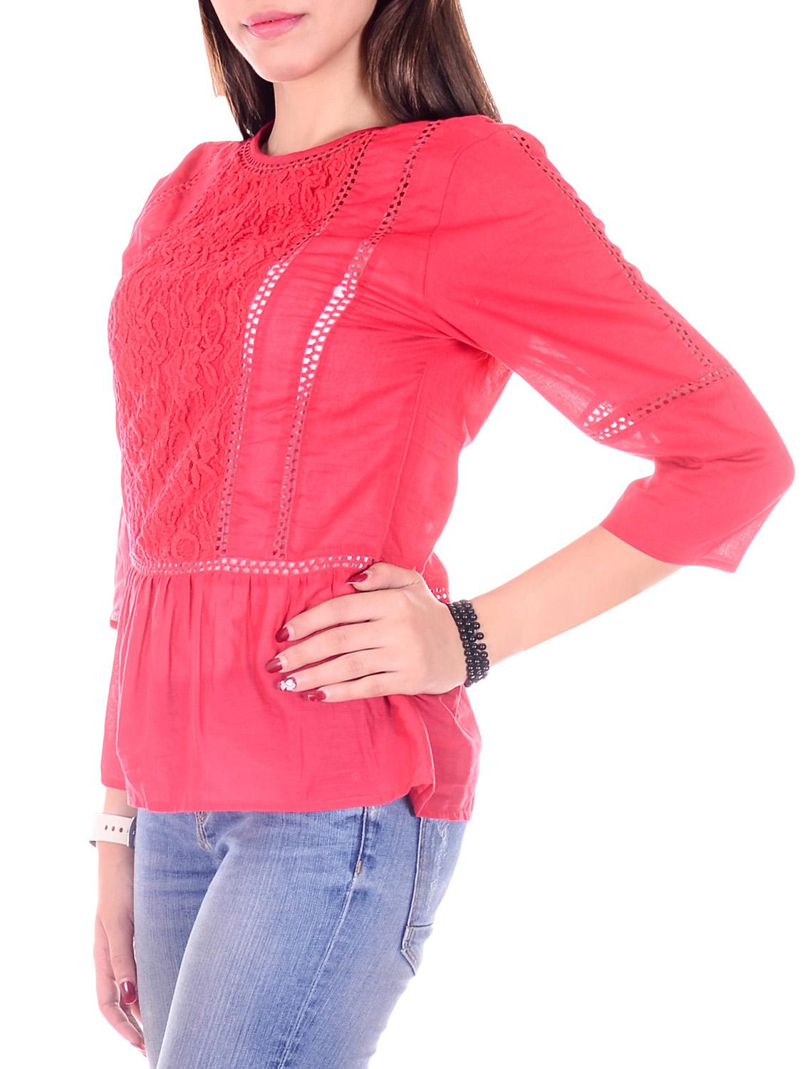 lace insert gathered top - 9668614 - Zoom Image - 2