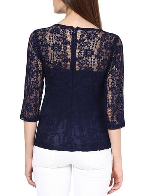 round neck self design top - 9672999 - Standard Image - 3