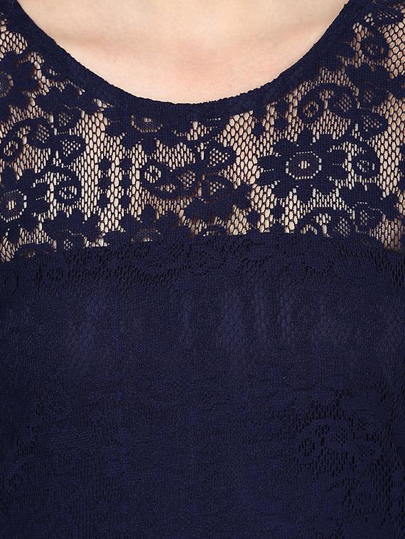round neck self design top - 9672999 - Zoom Image - 4