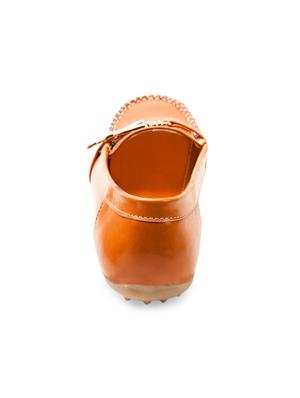 tan brown embellished faux leather loafers - 9675184 - Standard Image - 3