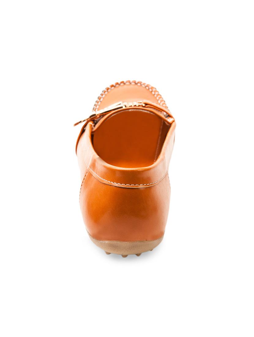 tan brown embellished faux leather loafers - 9675184 - Zoom Image - 3
