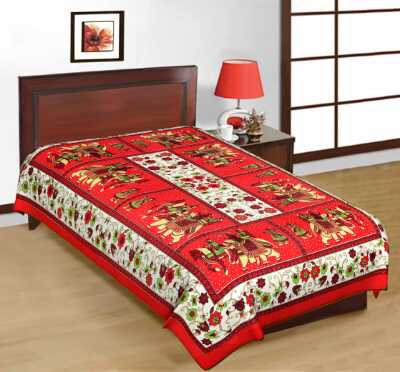 cotton sanganari printed single bedsheets. - 9678452 - Standard Image - 1